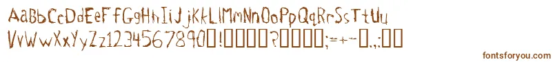 Tetanus-Schriftart – Braune Schriften auf weißem Hintergrund