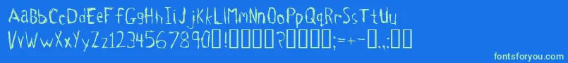 Tetanus Font – Green Fonts on Blue Background