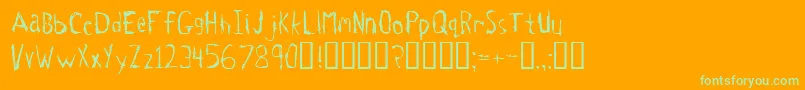 Tetanus Font – Green Fonts on Orange Background