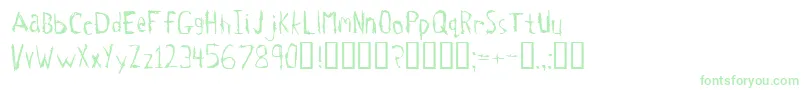 フォントTetanus – 白い背景に緑のフォント