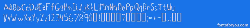 フォントTetanus – ピンクの文字、青い背景