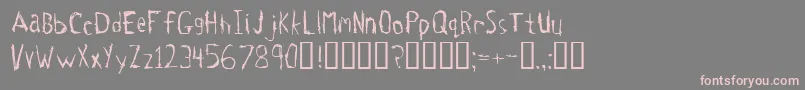 フォントTetanus – 灰色の背景にピンクのフォント