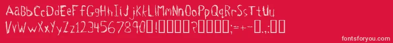 Tetanus-Schriftart – Rosa Schriften auf rotem Hintergrund
