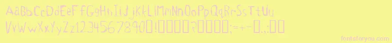Tetanus-fontti – vaaleanpunaiset fontit keltaisella taustalla