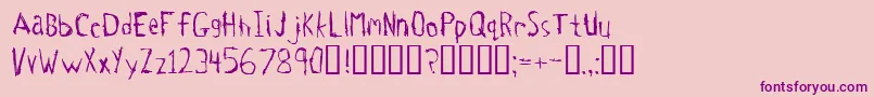 Tetanus-fontti – violetit fontit vaaleanpunaisella taustalla