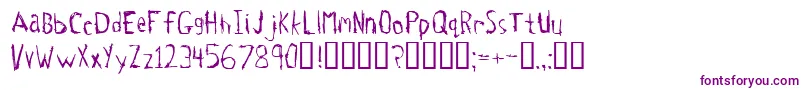 フォントTetanus – 白い背景に紫のフォント
