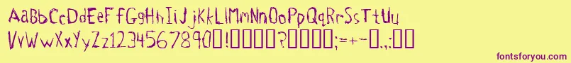 Tetanus-fontti – violetit fontit keltaisella taustalla