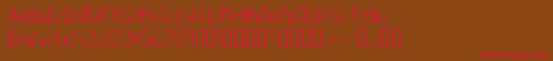 Tetanus-fontti – punaiset fontit ruskealla taustalla
