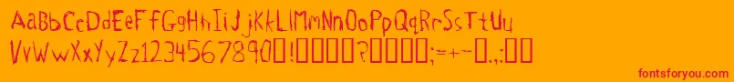 Tetanus-Schriftart – Rote Schriften auf orangefarbenem Hintergrund