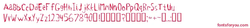 フォントTetanus – 白い背景に赤い文字