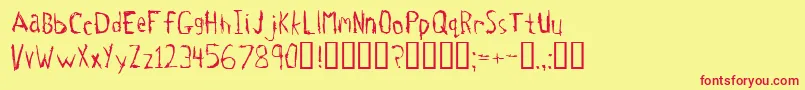 フォントTetanus – 赤い文字の黄色い背景