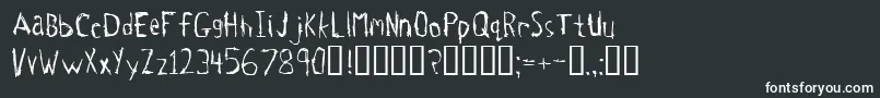 Tetanus-fontti – valkoiset fontit mustalla taustalla
