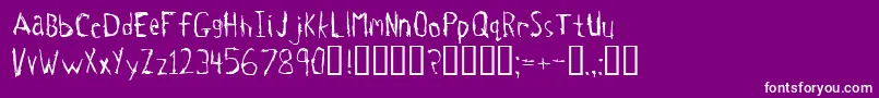 Tetanus-fontti – valkoiset fontit violetilla taustalla