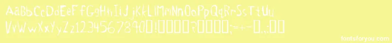 フォントTetanus – 黄色い背景に白い文字