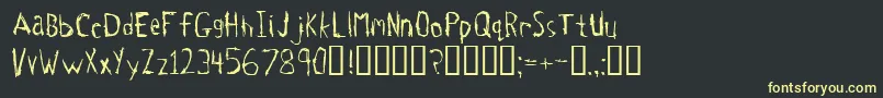Tetanus-fontti – keltaiset fontit mustalla taustalla