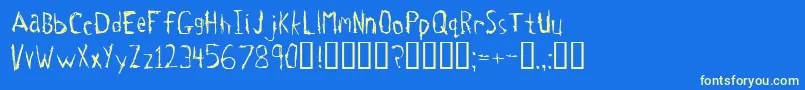 Tetanus-fontti – keltaiset fontit sinisellä taustalla