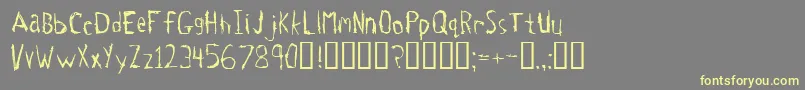 Tetanus-fontti – keltaiset fontit harmaalla taustalla