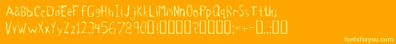 フォントTetanus – オレンジの背景に黄色の文字