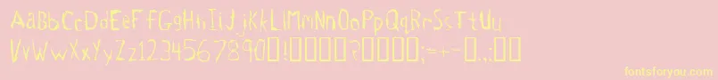 Tetanus-fontti – keltaiset fontit vaaleanpunaisella taustalla
