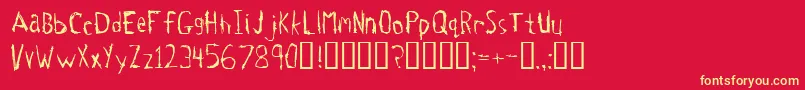 Tetanus-fontti – keltaiset fontit punaisella taustalla
