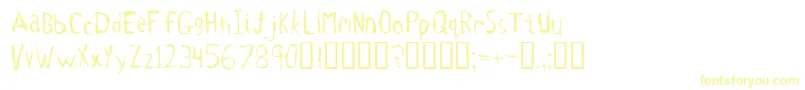 Tetanus-fontti – keltaiset fontit valkoisella taustalla