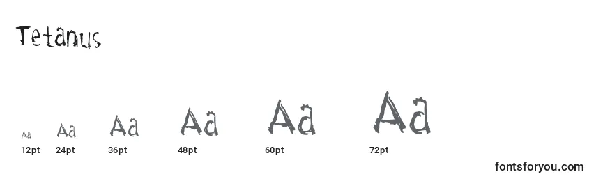 Размеры шрифта Tetanus