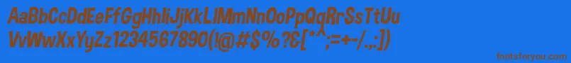 DimboItalic Font – Brown Fonts on Blue Background