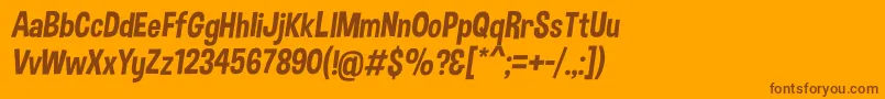 Шрифт DimboItalic – коричневые шрифты на оранжевом фоне