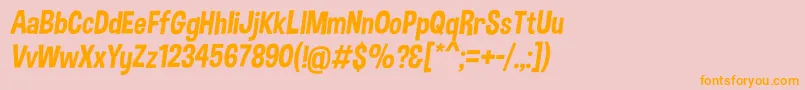 DimboItalic Font – Orange Fonts on Pink Background