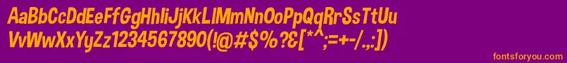 DimboItalic Font – Orange Fonts on Purple Background