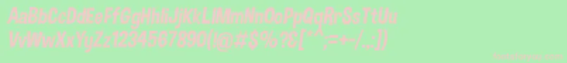 DimboItalic Font – Pink Fonts on Green Background