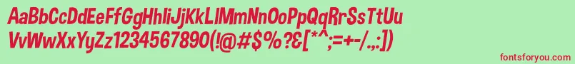 DimboItalic Font – Red Fonts on Green Background