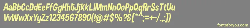 DimboItalic Font – Yellow Fonts on Gray Background
