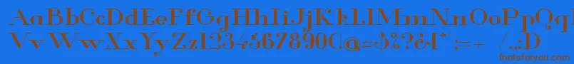 Glamor Mediumextended Font – Brown Fonts on Blue Background