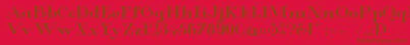 Glamor Mediumextended-Schriftart – Braune Schriften auf rotem Hintergrund