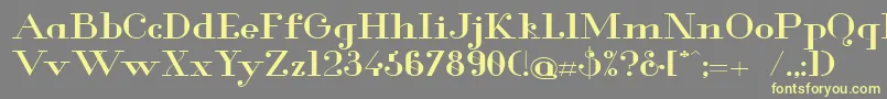 Glamor Mediumextended-fontti – keltaiset fontit harmaalla taustalla