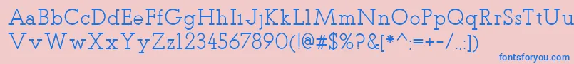 TeletexRegular-Schriftart – Blaue Schriften auf rosa Hintergrund