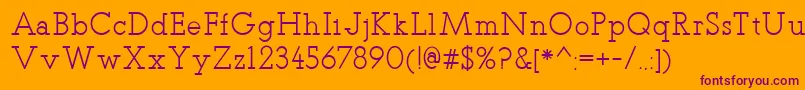 TeletexRegular-Schriftart – Violette Schriften auf orangefarbenem Hintergrund