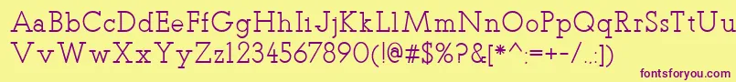 TeletexRegular Font – Purple Fonts on Yellow Background