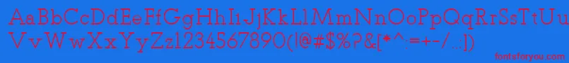 TeletexRegular Font – Red Fonts on Blue Background