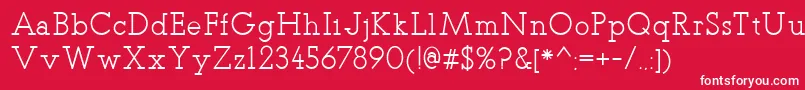 フォントTeletexRegular – 赤い背景に白い文字