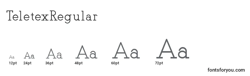TeletexRegular Font Sizes