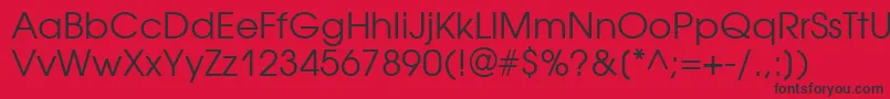 Avantgardegothicgtt-Schriftart – Schwarze Schriften auf rotem Hintergrund