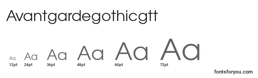 Размеры шрифта Avantgardegothicgtt