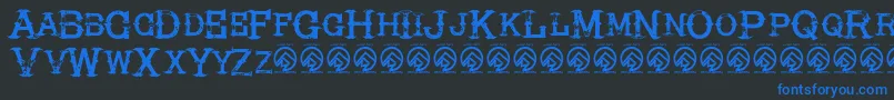 HireacowboyRegular Font – Blue Fonts on Black Background