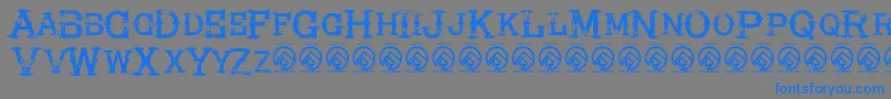 HireacowboyRegular-Schriftart – Blaue Schriften auf grauem Hintergrund