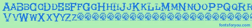 fuente HireacowboyRegular – Fuentes Azules Sobre Fondo Verde