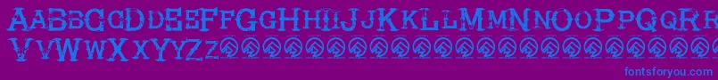 HireacowboyRegular Font – Blue Fonts on Purple Background