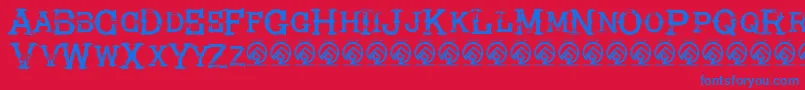 Police HireacowboyRegular – polices bleues sur fond rouge