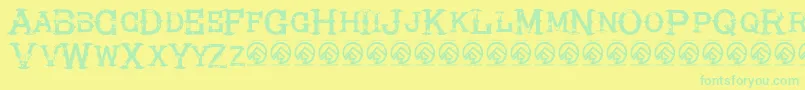 HireacowboyRegular Font – Green Fonts on Yellow Background